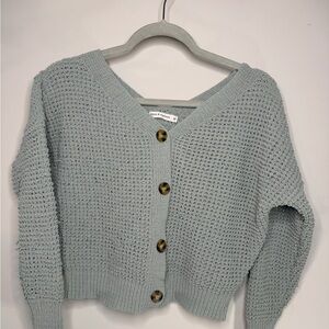 moon & madison Soft Gray Button-Up Cardigan